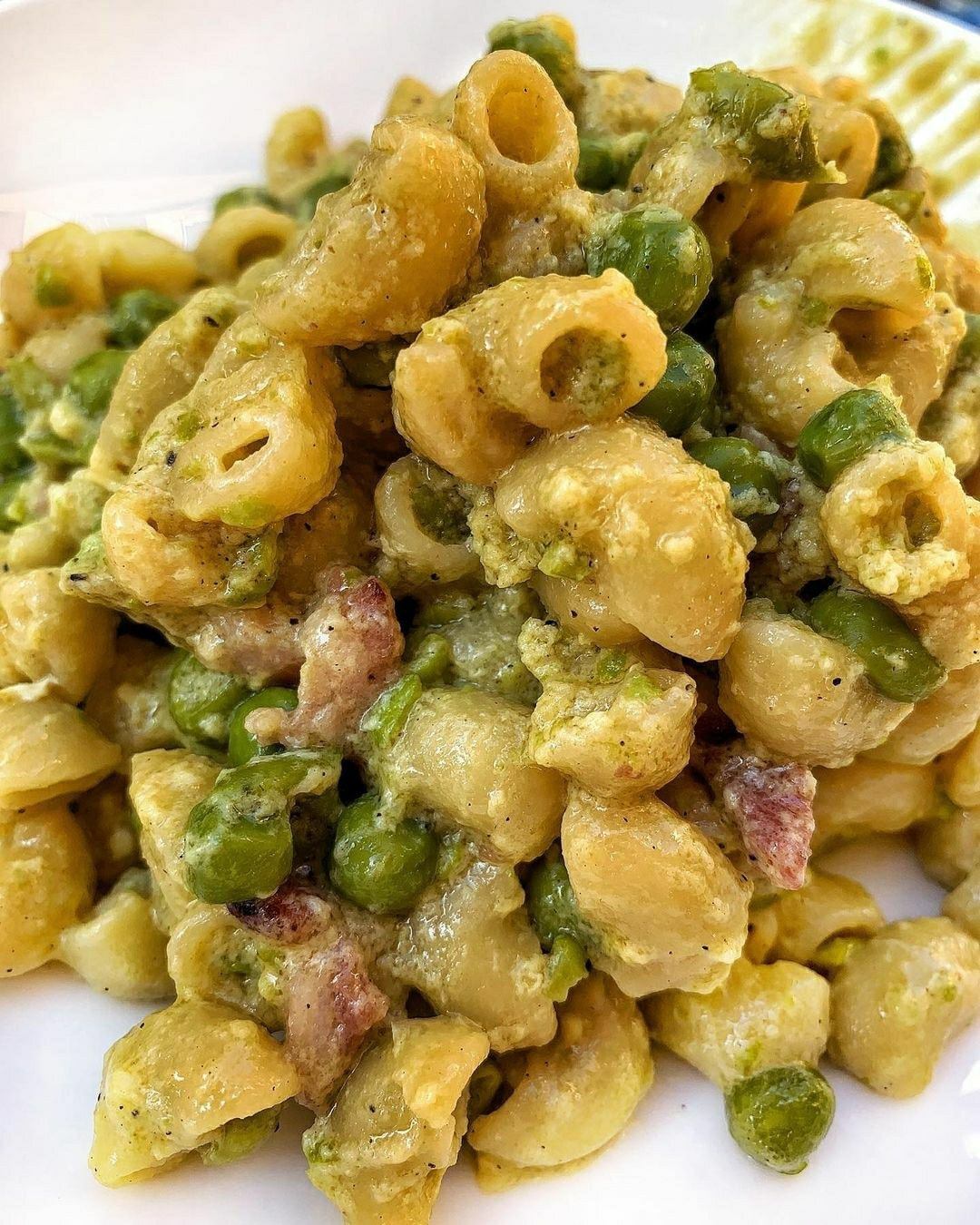 Piselli e pasta cremosi microcucina